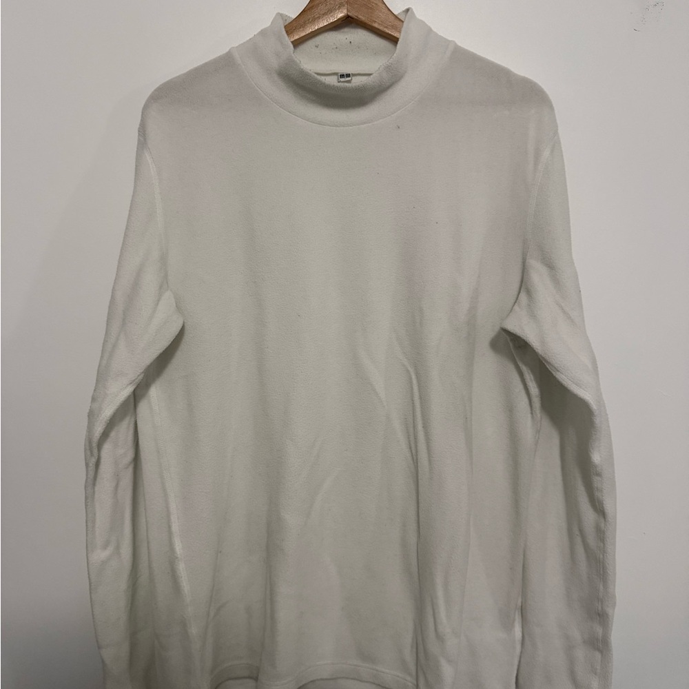 Uniqlo Mens Heattech Fleece Mock Neck Long Sleeve T-shirt